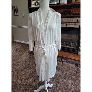 NEW NWT Women's Moon Nite Off White Lightweight Robe with Pockets Size 1X